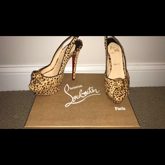 Christian Louboutin Jenny Printed Pony Heels - Picture 1 of 8